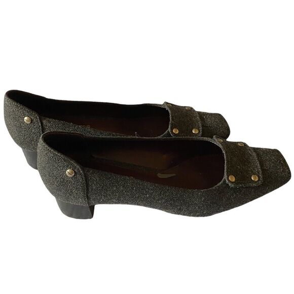 Liz Claiborne Wm’s Sz 6.5 Yolanda Gray Square Toe Felt Kitten Heel Pumps Shoes - Picture 3 of 6